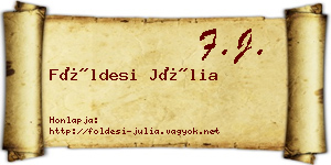 Földesi Júlia névjegykártya
