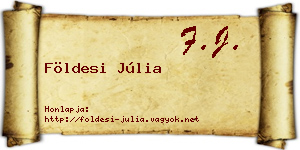 Földesi Júlia névjegykártya